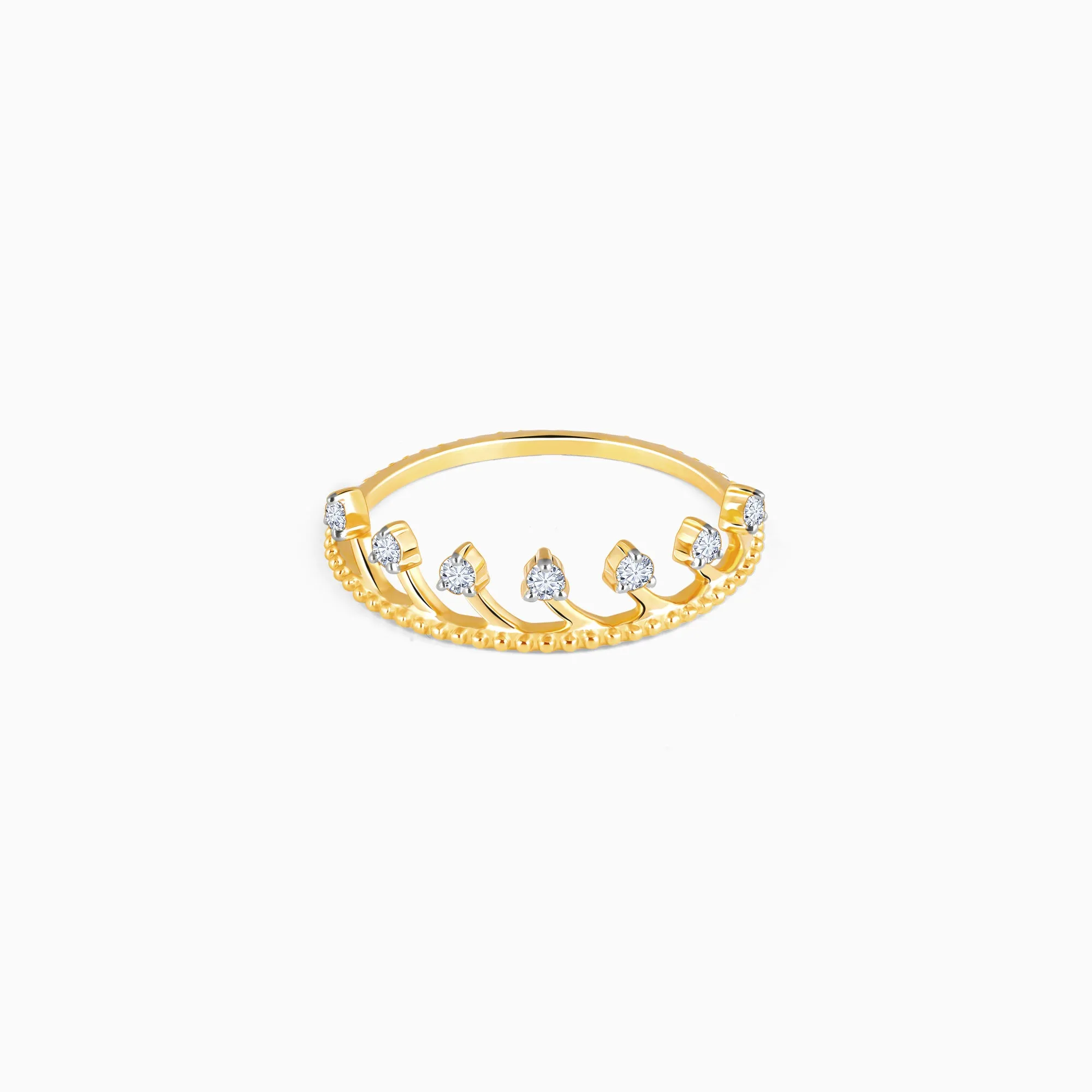 Gold Crown Diamond Ring