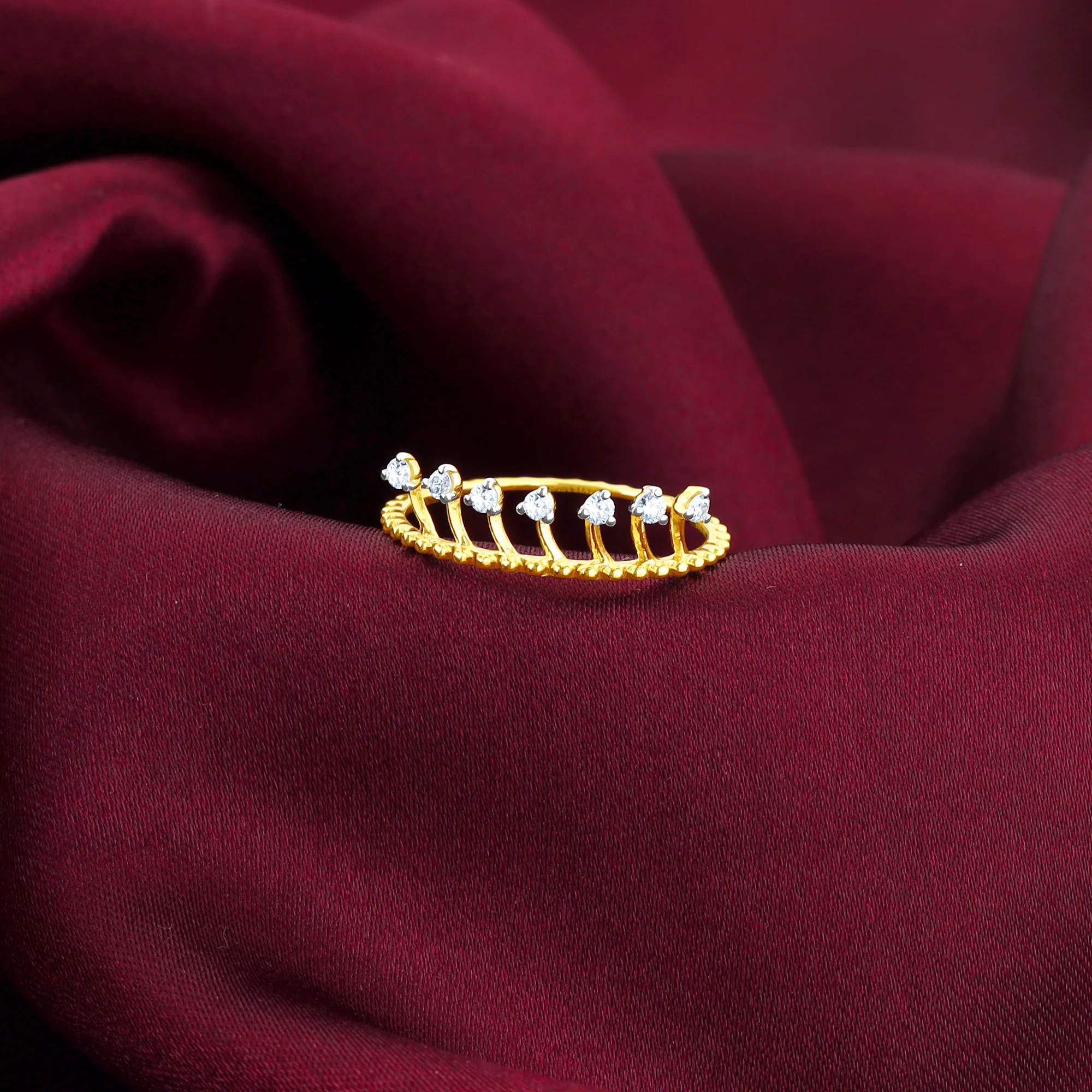 Gold Crown Diamond Ring