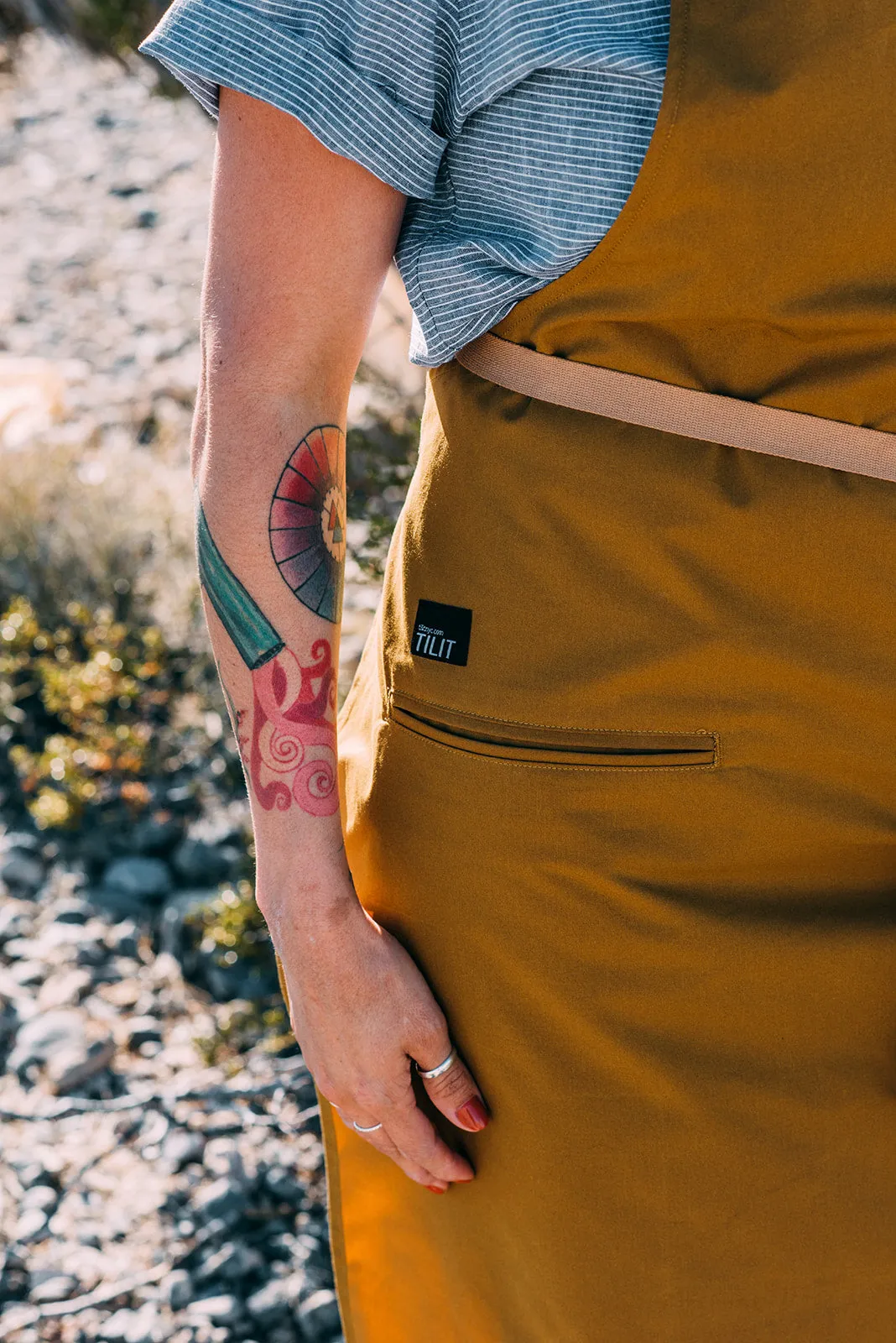 Gold Waxed Cotton Apron