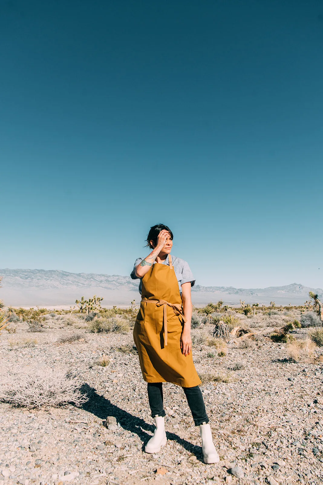 Gold Waxed Cotton Apron