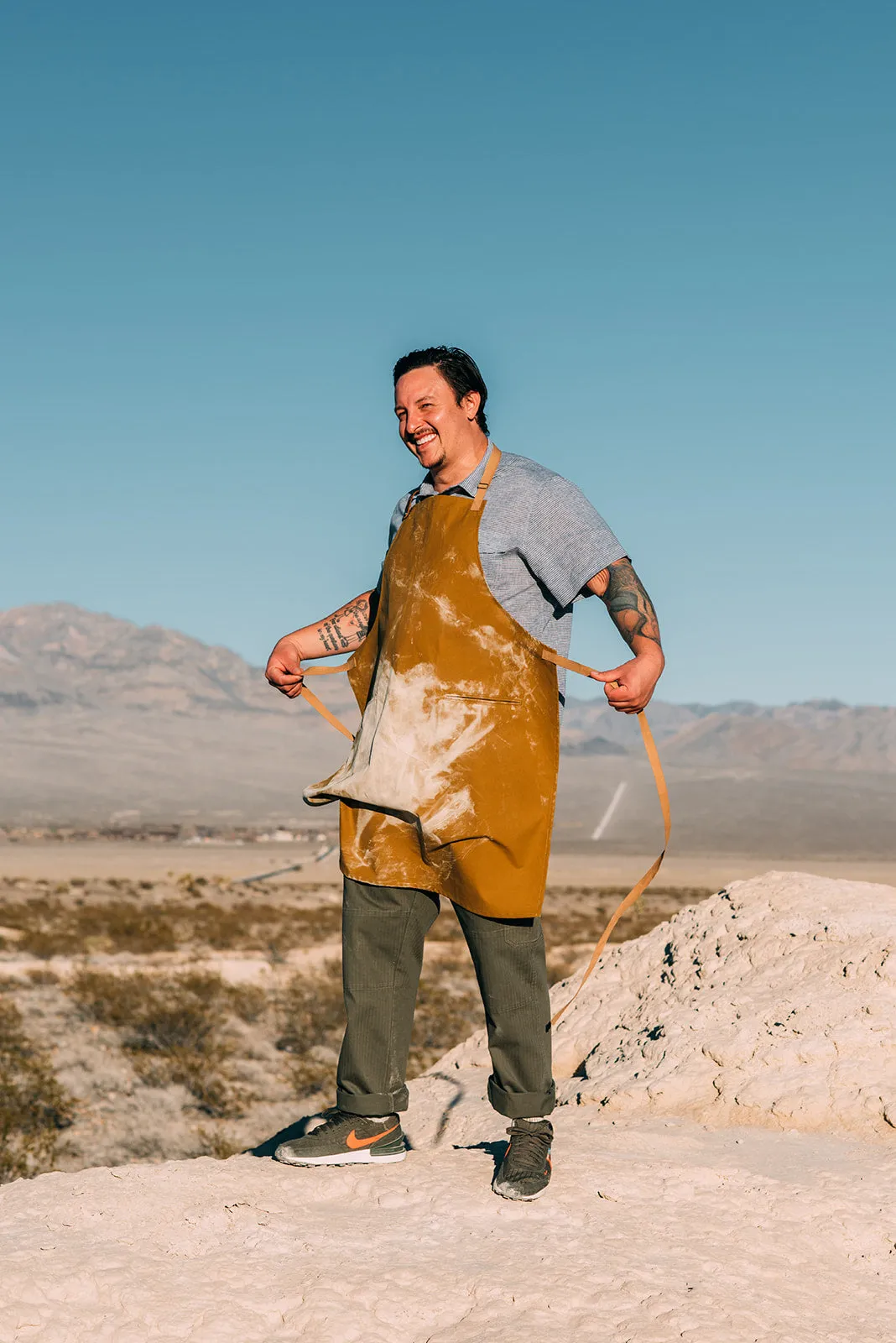 Gold Waxed Cotton Apron