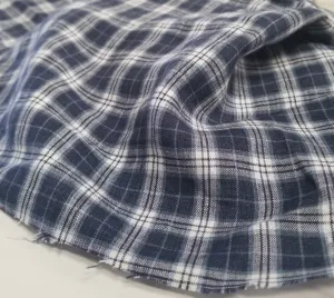 Irish Linen Navy Plaid Spence  Bryson Woven 167 GSM- by the yard