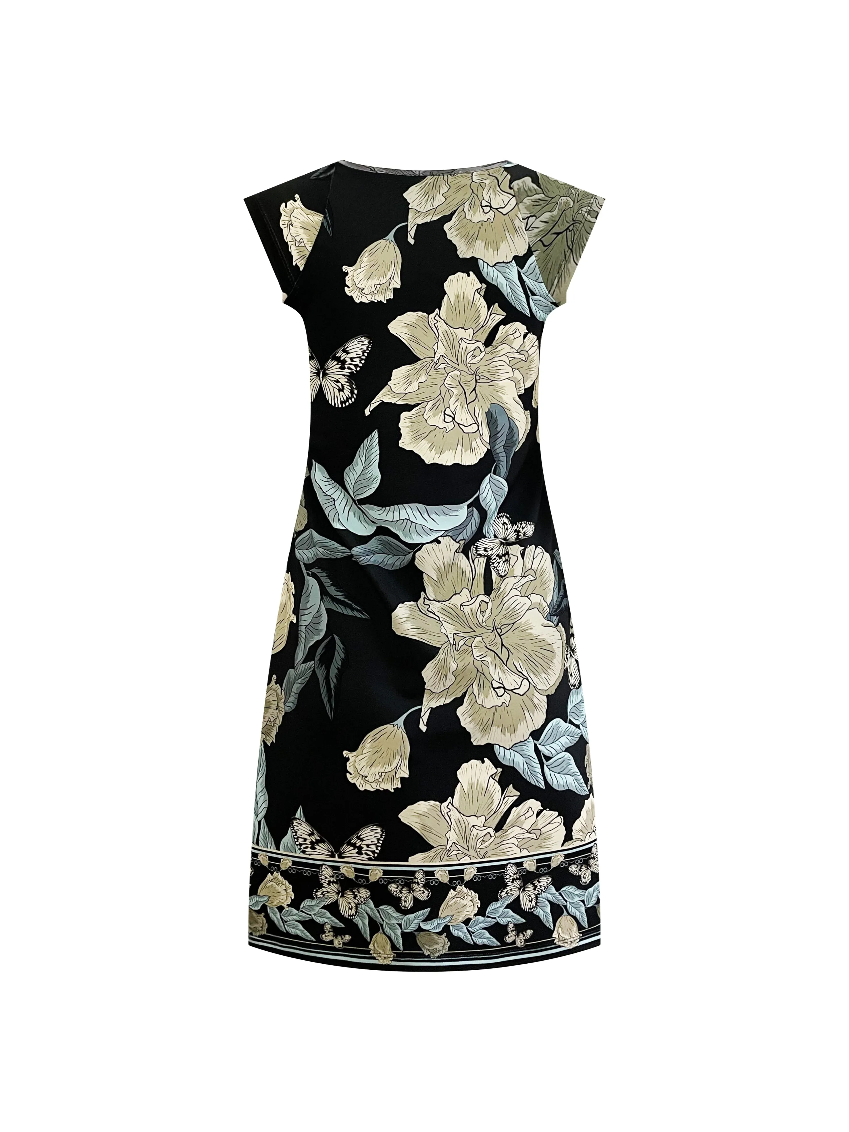 Lily Dress Gold Flowers