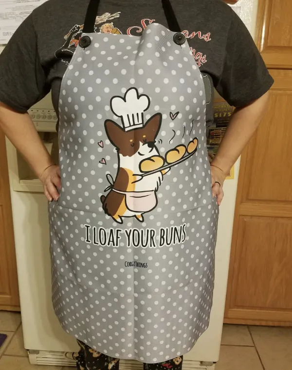 "I Loaf Your Buns" Corgi Apron | Customizable