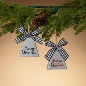 "Merry Christmas" Metal Cowbell Ornaments