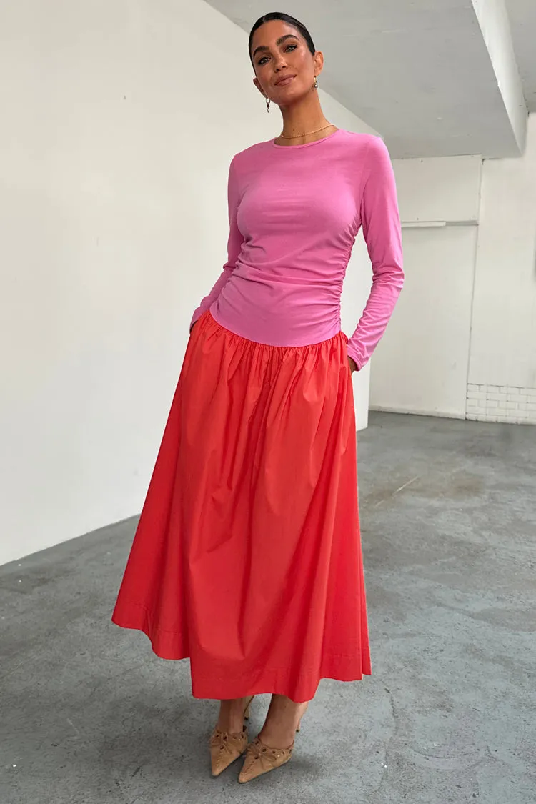 Red and Pink Long Sleeve Lola Dress