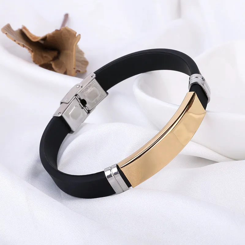 Silicone stainless steel bracelet