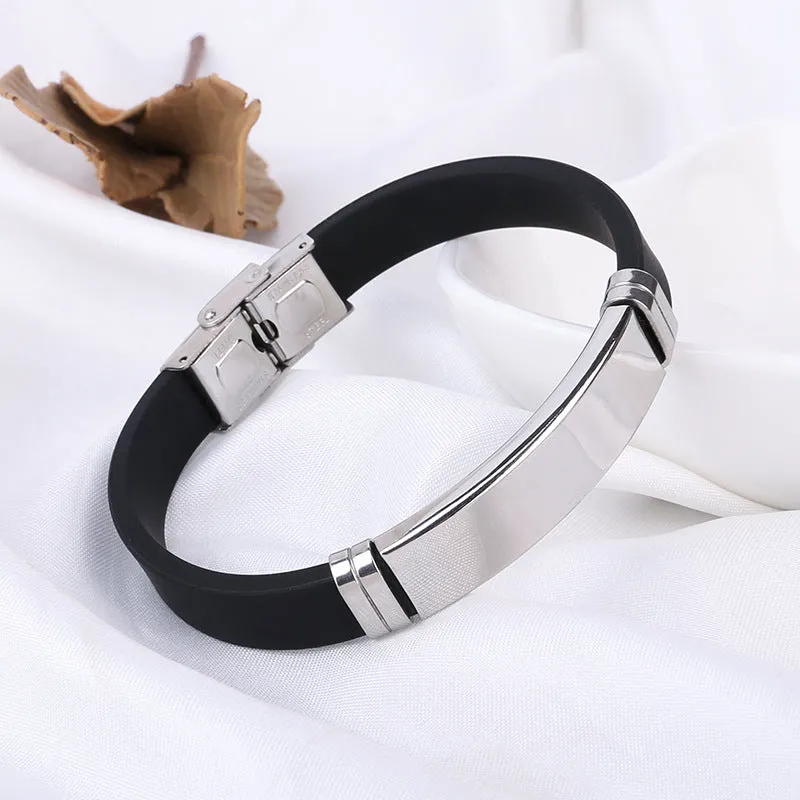 Silicone stainless steel bracelet