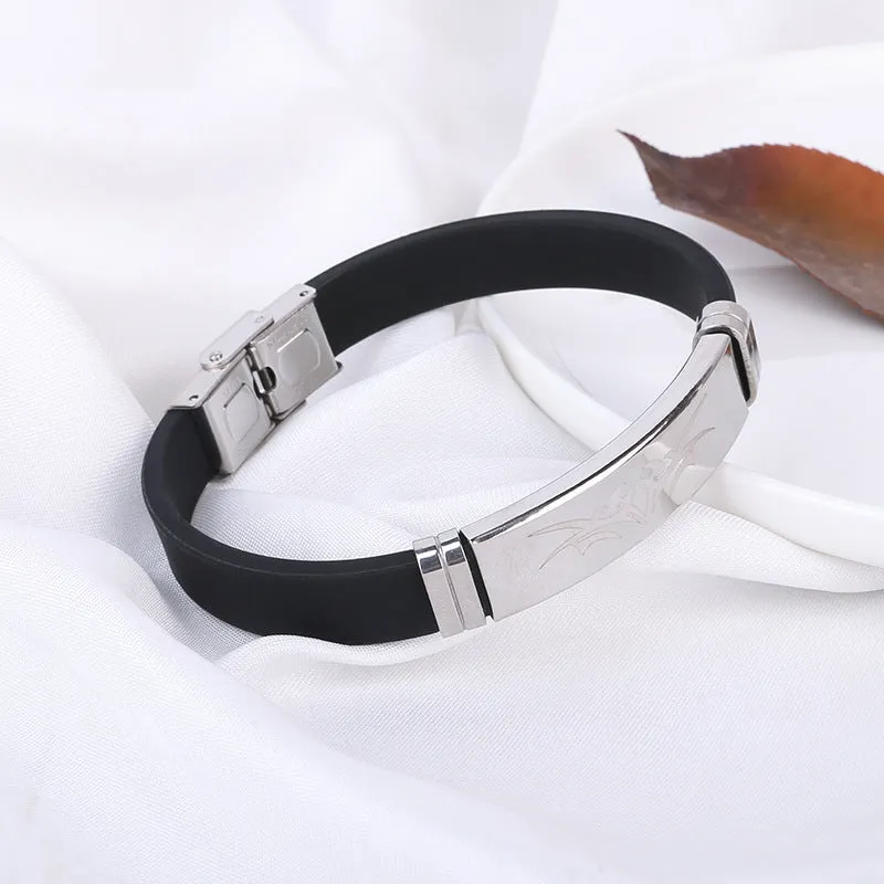 Silicone stainless steel bracelet