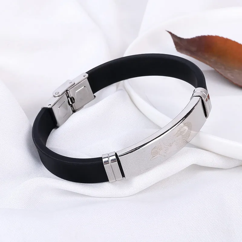 Silicone stainless steel bracelet