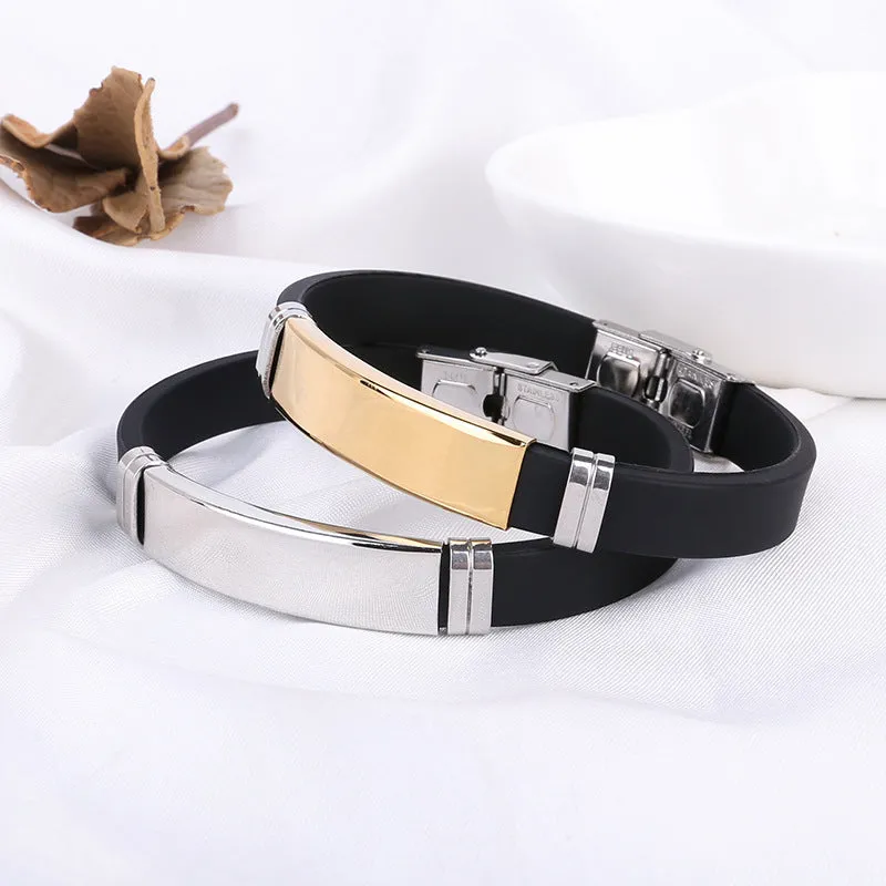 Silicone stainless steel bracelet