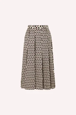 Silk Ellipse Print Skirt